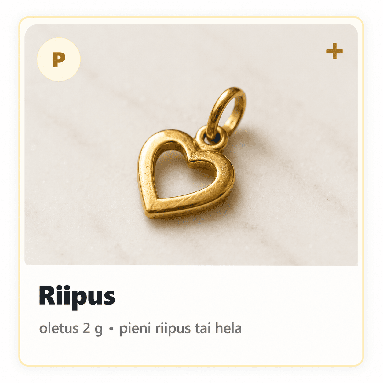 Riipus, oletus 2 g